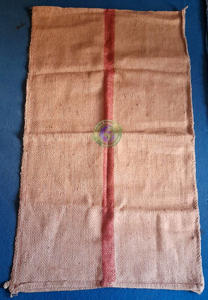 Saco de Yute Rojo de 120x70cm con Franjas, para Empacar Arroz, Cacao, Anacardos, Ecológico, Biodegradable, con Impresión de Logotipo Personalizado - Product Image 2