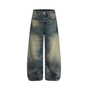 Pantalon en jean pour homme, coupe baggy, délavé, personnalisé, tendance - Product Image 1