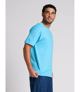 T-shirt unisexe à col rond pour impression de logo personnalisé, ateliers de sérigraphie, T-shirt à manches courtes bleu aquatique à col rond - Product Image 1