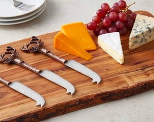 <b>Cheese</b> <b>Knife</b> <b>Set</b> Of 4 With Deer Head Handles Stainless Steel Blade Metal Construction Durable For <b>Cheese</b> Serving Use And Hotel - Product Image 5