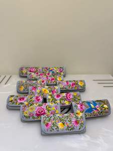 Hand Embroidered Fabric Purses with Floral & Bird Motifs, Artisan Clutch <b>Bags</b> for Evening, <b>Festive</b> & Ethnic Wear - Product Image 3