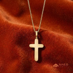 Collier avec pendentif croix de Jésus en or plaqué or, serti de moissanite, style hip-hop, unisexe, cadeau de luxe du Gujarat - Product Image 5
