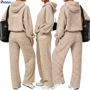 Nuevo Conjunto Deportivo Personalizado para Mujer con Estampado de Leopardo + Sudadera con Capucha y Pantalones Casuales de Talla Grande, Corte Holgado, para Otoño - Product Image 6