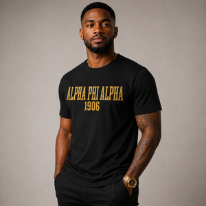 Camiseta Negra de Manga Corta para Hombre Alpha Phi Alpha 1906, Corte Regular, Cuello Redondo, Informal, de Algodón, con Diseño de Letras Estampadas en la Parte Delantera, OEM - Product Image 4