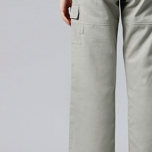 Women High Waist Cargo <b>Pants</b> Solid Color Canvas Ankle-Length Loose Fit With Pockets Breathable Casual Style - Product Image 3