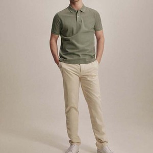 Chemises polo à manches courtes pour hommes, décontractées, anti-rides, en tricot uni, polyester/coton, 180g, longueur normale - Product Image 2