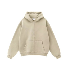 Sweat à capuche zippé personnalisé, surdimensionné, en molleton épais, avec logo OEM personnalisé, en coton - Product Image 2