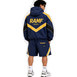 Conjunto Deportivo RAMF Personalizado de Dos Piezas, Chaqueta Cortavientos y Pantalones Cortos de Poliéster, Traje Ligero para Correr, Conjunto de Pantalones Cortos Cortavientos para Hombre - Product Image 2