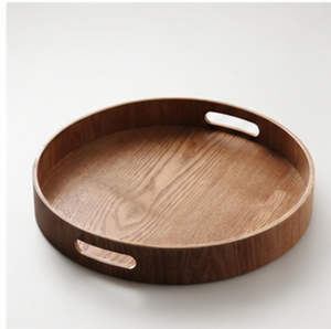 Bandeja Redonda de Madera para Almacenamiento, Diseño Minimalista, Duradera, Accesorio para Mesa de Cocina Interior - Product Image 3