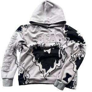 เสื้อฮู้ดสตรีทแวร์มาใหม่ ผ้าฝ้าย 100% ทรงโอเวอร์ไซส์ ไหล่ตก แห้งเร็ว ผ้าฟลีซกันยับ - Product Image 1