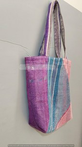 Bolsa de Mano Reutilizable de Moda, Ligera y Ecológica, de Algodón de Color Sólido Estilo Bohemio, con Diseño Acolchado Estampado, Abertura Superior, para Uso en Todas las Estaciones - Product Image 2