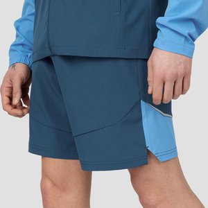 2026 Custom Logo 2 Piece Colorblock Windbreaker Set Lightweight Running Gym Hooded Jacket & Shorts Men Knitted <b>Tracksuit</b> new - Product Image 5