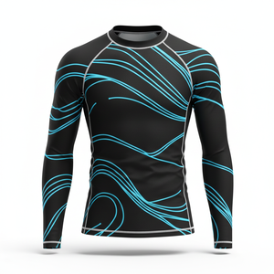 Unisex Rash Guard Long Sleeve Swim Shirt Quick Dry Compression UPF 50+ Eco-Friendly Anti-Bacterial Spandex/Polyester <b>Surfing</b> - Product Image 3