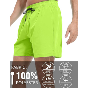 Men Neon Green Black Lace 2 1 Double Layer <b>Gym</b> <b>Shorts</b> Compression Inner Lining <b>Phone</b> <b>Pocket</b> Zipper Fly High Quality Customizable - Product Image 6