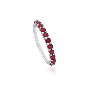 Ivaan Jewels Women's 925 Sterling Silver Natural Ruby Eternity Ring Full Band Wedding Ring Trendy Style Wholesale Jewelry - Product Image 5