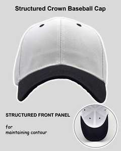 Casquette de sport à 6 panneaux bicolore, broderie personnalisée, casquette de baseball pour homme avec fermeture à boucle métallique réglable - Product Image 3