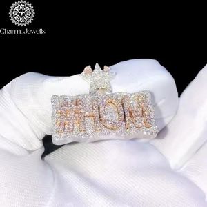 จี้เพชรโมอิสซาไนต์ทรงกลมประดับตัวอักษร Don Tanya ชุบทอง 18K เงินแท้ 925 รับรองโดย IGI สไตล์ฮิปฮอปสำหรับสาวๆ - Product Image 4