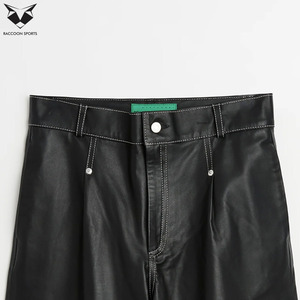 Pantalones Cortos de Lona Ecológica de Primera Calidad, Cómodos y de Corte Holgado para Hombre, con Detalles en Cuero PU, Estilo Urbano, Personalizables - Product Image 6