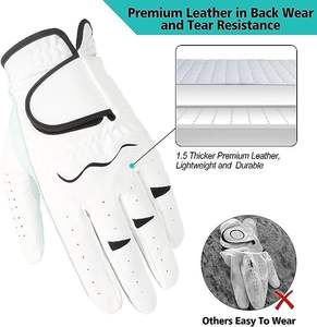 Gants de golf en cuir pour homme, main gauche, en peau de mouton pure et douce, respirants, pour le sport en extérieur - Product Image 3