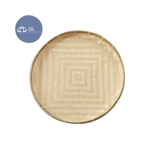 Plateau de service rond en bambou tressé de haute qualité, panier à fruits, accessoires de table et d'intérieur, vente en gros - Product Image 1