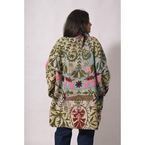 Veste d'hiver et d'automne en coton respirant brodée à la main Suzani, motif floral, style vintage bohème, faite à la main, ethnique, pour femme, idéale pour les festivals - Product Image 6