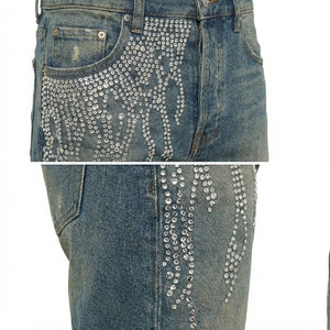 Fabricants de vêtements 2026 – Nouveauté : Shorts tissés personnalisés de haute qualité pour hommes, avec strass et effet délavé, idéaux pour l'été - Product Image 5