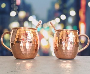Juego de tazas Moscow Mule de cobre para discotecas y bares en EE. UU., proveedor mayorista, etiqueta privada, exportación de artículos de bar. - Product Image 2