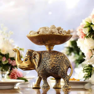 ชามตกแต่งรูปช้างโบราณสีทอง สำหรับใส่ต้นไม้หรือเทียน พร้อมกล่องของขวัญสีสันสวยงาม - Product Image 4