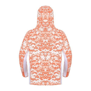 UPF50 Long Sleeve Performance Fishing Hoodie Quick Dry <b>Moisture</b> <b>Wicking</b> Lightweight Polyester Mens Outdoor Fishing <b>Shirt</b> - Product Image 2