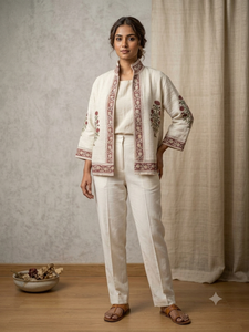 Elegant <b>Summer</b> <b>Jacket</b> Casual Festive <b>Jacket</b> Artisan Crafted Hand Block Print Floral Cotton <b>Jacket</b> for <b>Women</b> Handmade Indian - Product Image 3