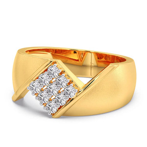 Bague statement en or avec neuf diamants en forme de V - Product Image 2