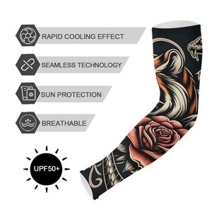 Mangas Protectoras para Hombre con Estampado Digital Floral de Tigre, UPF50+, Poliéster, Estilo Tatuaje, Manga Larga - Product Image 2