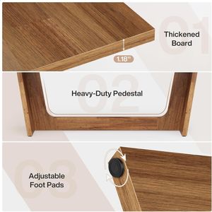 Escritorio de Madera Sólida de 70.87 Pulgadas con Pedestal, Escritorio Grande para Oficina en Casa, Escritorio de Estudio Industrial de Madera para Computadora - Product Image 3
