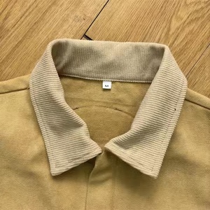 Veste Streetwear de luxe en toile lourde avec logo personnalisé veste de travail vintage en coton vierge avec fermeture éclair pour hommes patch brodé - Product Image 4