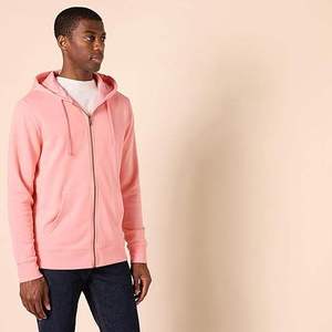 Men's Pink Zip-Up Hoodie Regular Fit Cotton Fleece Casual Hooded Sweatshirt Autumn Wear 2026 - Product Image 4