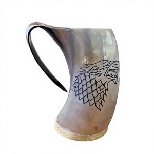 Viking OX Chope en corne naturelle polie, style vintage, légère, portable, compatible lave-vaisselle, écologique pour la bière - Product Image 5