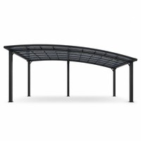 Abri de stationnement pour 2 voitures Angye, moderne et luxueux, personnalisé pour villa, avec toit en aluminium thermolaqué et auvent imperméable