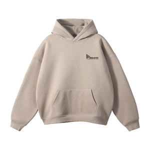 Sweat à capuche personnalisé pour homme à épaules tombantes – Vente en gros – Molleton de coton, sans cordon, MOQ 2 pièces, tissu polaire - Product Image 4