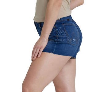 Shorts de Mezclilla Casuales y Transpirables para Mujer, Color Sólido, 100% Algodón, Secado Rápido, Servicio OEM Personalizado, Venta al Por Mayor - Product Image 6