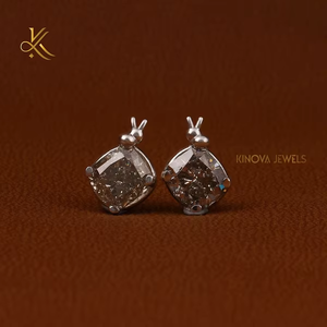 Pendientes de Oro de Lujo con Moissanita para Mujer, 4.5-5.4 TCW, con Halo, Baño de Rodio, Platino y Oro Rosa, Joyería Elegante para Boda - Product Image 2