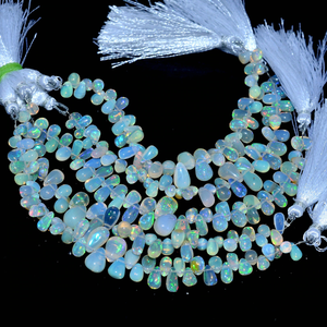 โอปอลเอธิโอเปียธรรมชาติทรงหยดน้ำขนาด 6x4 มม.-10x6 มม. เกรด AAA+ แบบเรียบเนียน สำหรับทำเครื่องประดับ - Product Image 4