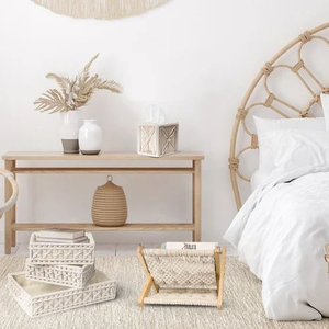 Set of 3 Natural Storage <b>Baskets</b> Handwoven Organizer <b>Basket</b> Multipurpose Woven Storage Box for Home Kitchen Bedroom Bathroom - Product Image 2