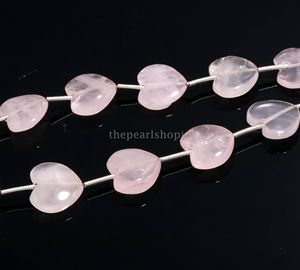 Natural <b>Rose</b> Quartz Heart Beads 12mm Pink Quartz Gemstone Carved Beads Heart Shape Crystal Beads Wholesale Bulk 8 Inch Strand - Product Image 3
