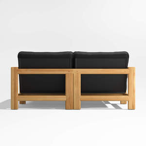 Angelia Daybed Made Of Solid Teak Wood High Quality With Natural Wood and Black Cushion For Outdoor Use. - Product Image 5