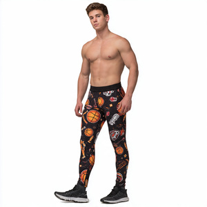 Pantalon de compression de basketball de haute qualité pour hommes, leggings imprimés pour le football et le basketball, legging de basketball par sublimation - Product Image 1