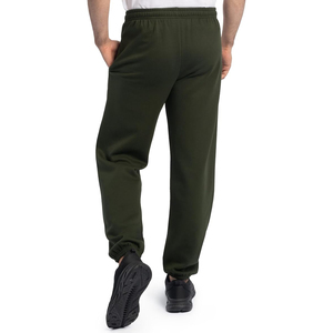 Pantalon de jogging décontracté pour homme en coton vert olive, taille élastique, poches latérales, respirant, poids moyen, idéal pour l'automne - Product Image 2