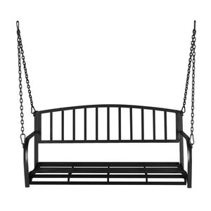 Struttura per Altalena in Ferro Nero 118*46*47cm con Schienale a Barra Verticale e Catena, Portata 200kg (Strutture per Altalene Non Incluse) - Product Image 1