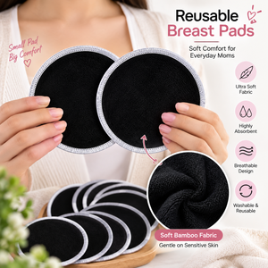 Almohadillas de Lactancia de Bambú |   Almohadillas de Lactancia Reutilizables y Lavables |   Insertos Absorbentes Suaves para Lactancia |   Cuidado Materno a Prueba de Fugas - Product Image 5