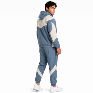 Conjunto Deportivo Cortavientos Unisex Personalizado OEM ODM, 100% Poliéster, Tejido de Secado Rápido con Memoria, Chaqueta y Pantalones Deportivos, Traje de Entrenamiento Sólido - Product Image 2