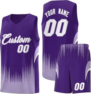Pantalones Cortos de Baloncesto con Nombre y Número del Equipo Impresos, Camiseta de Práctica Personalizada para Hombre, 100% Poliéster Ecológico que Absorbe la Humedad - Product Image 1